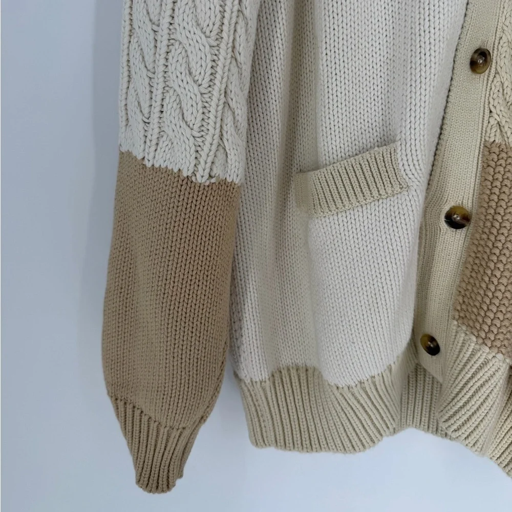 Kith Men’s Patchwork Durum Heavyweight Knit Old Money Cardigan In Neutral